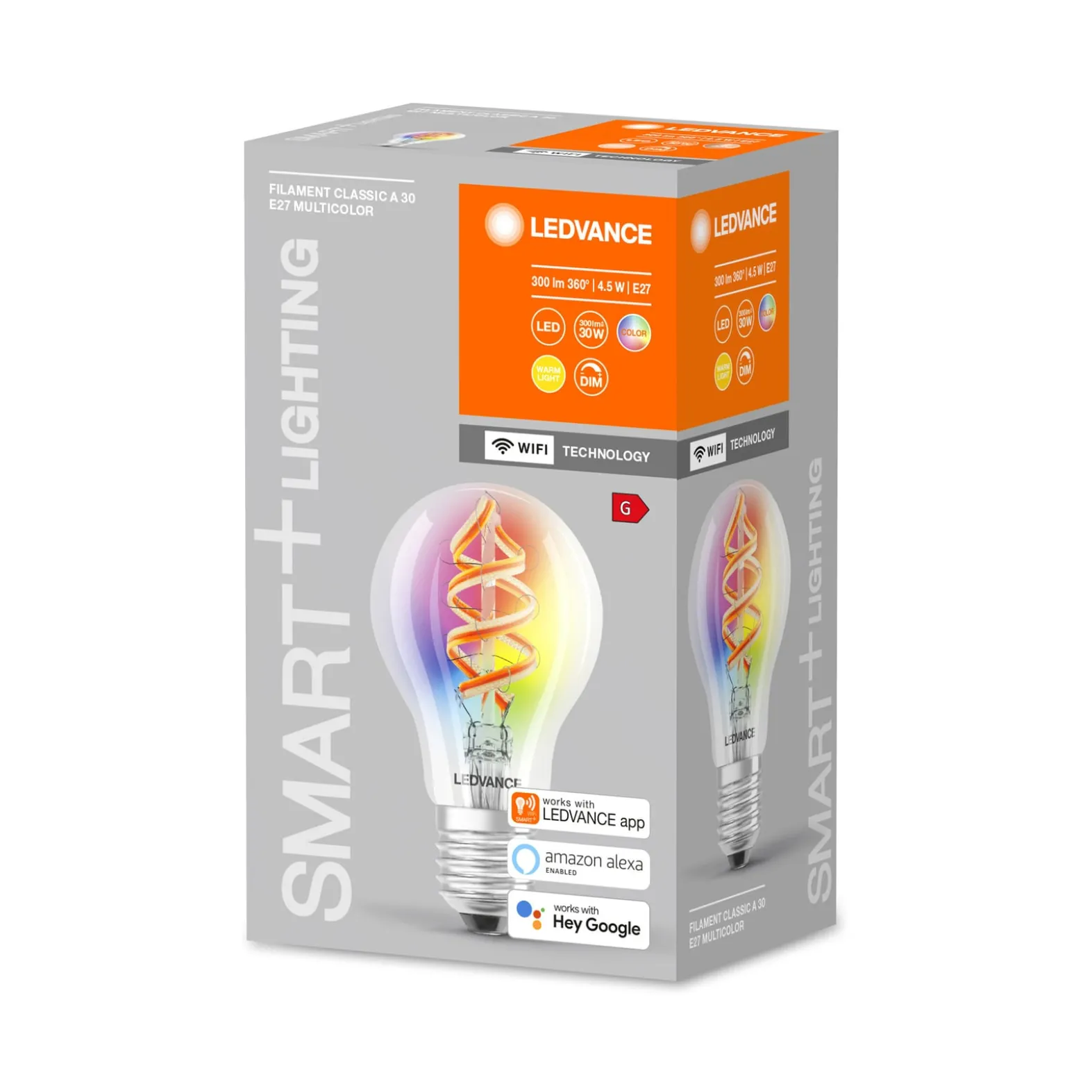 LEDVANCE SMART+WiFi E27 4,5W Classic RGB 827