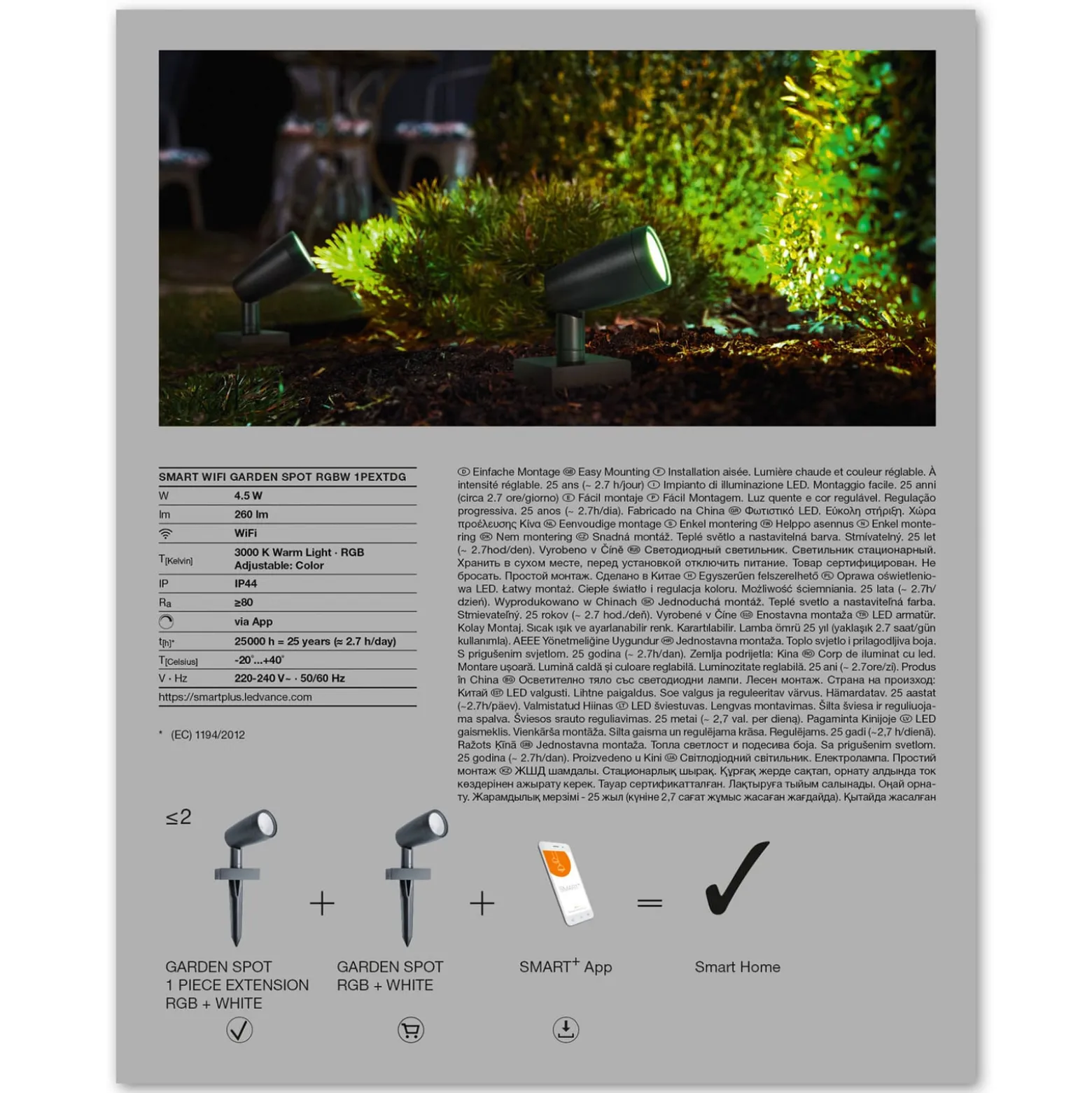 LEDVANCE SMART+ WiFi Garden Spot 1 laajennusosa
