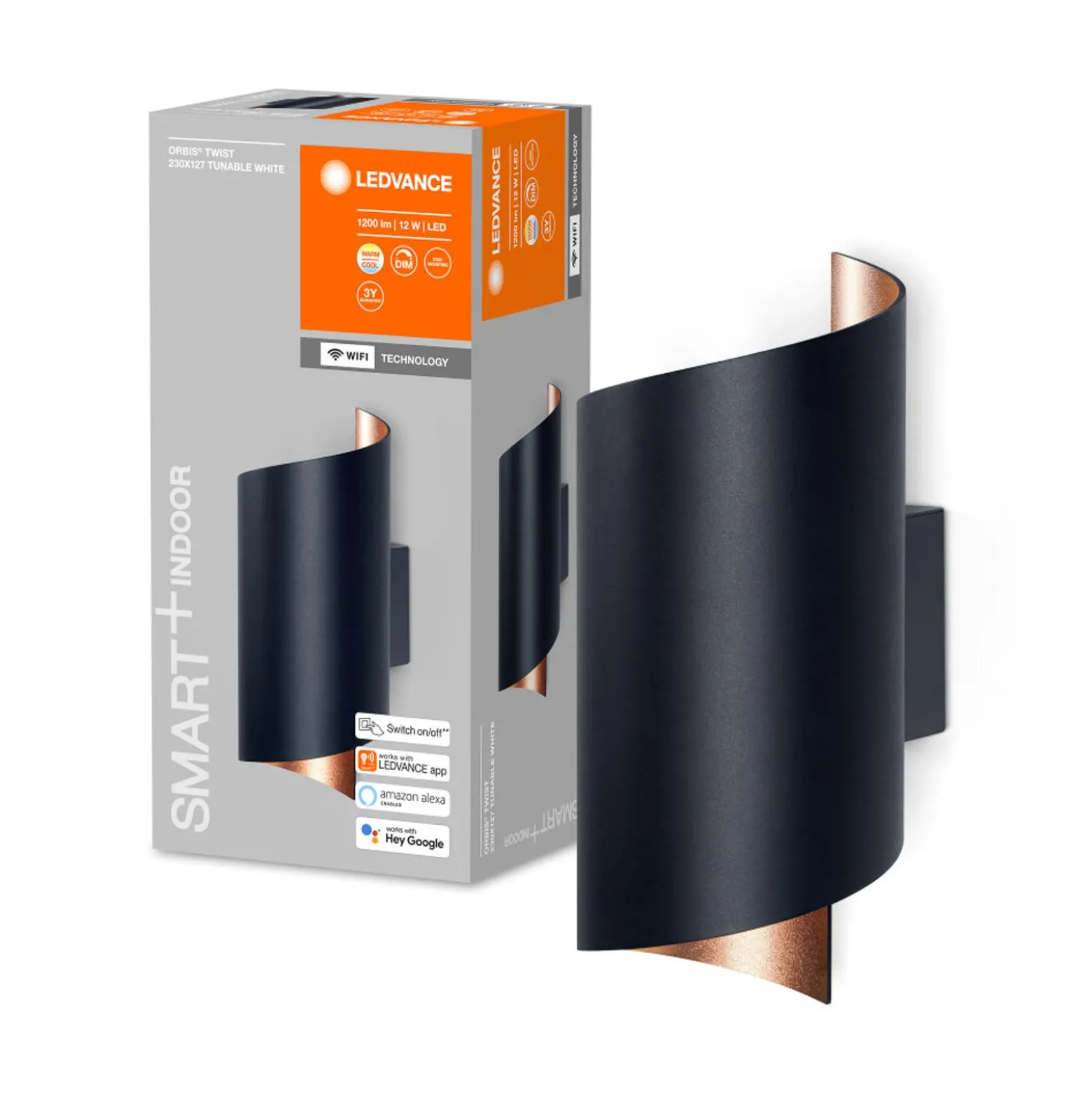 LEDVANCE SMART+ WiFi Orbis Wall Twist, musta