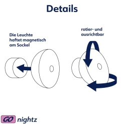 LED-yövalo Nova, anturi, valkoinen, muovi, 2-pack, 2 kpl