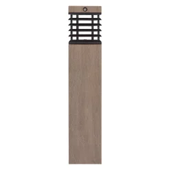 Les Jardins LED-aurinkopolkuvalaisin Tekura, harmaa, puu, 75 cm