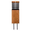 Les Jardins LED-aurinkopolkuvalaisin Tekura, teak/harmaa, piikki, piikki