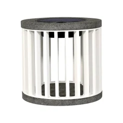 Les Jardins LED-aurinkopöytävalaisin Halo, valkoinen, alumiini/graniitti