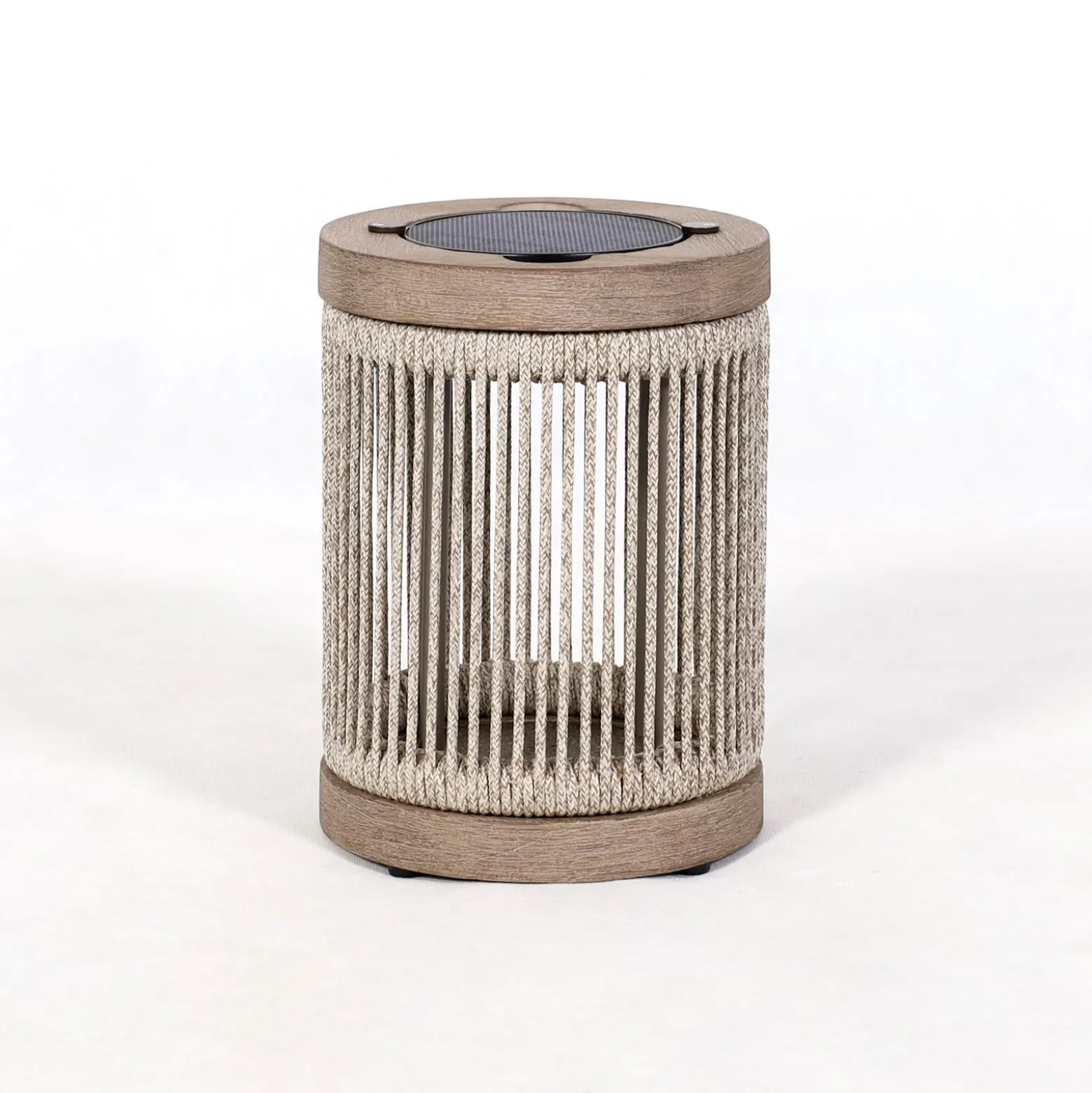 Les Jardins LED-aurinkopöytävalaisin Rop&Strip, harmaa/beige