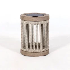 Les Jardins LED-aurinkopöytävalaisin Rop&Strip, harmaa/beige