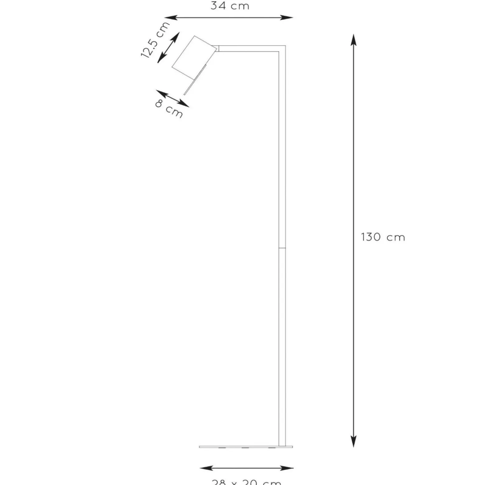 Lesley-lattiavalaisin, musta, korkeus 130 cm, metalli