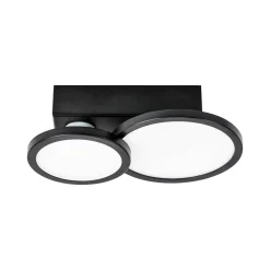 LIGHTME-LED-kattovalo Aqua GU10 2-lamppuinen musta