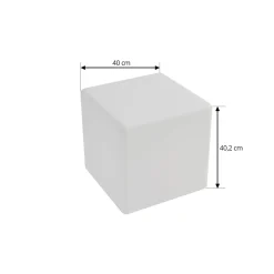 Lindby Akku-LED-ulkovalaisin Cubara, RGB, kuutio, muovi