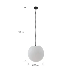 Lindby Alea -ulkoriippuvalaisin, valkoinen, muovi, Ø 38 cm