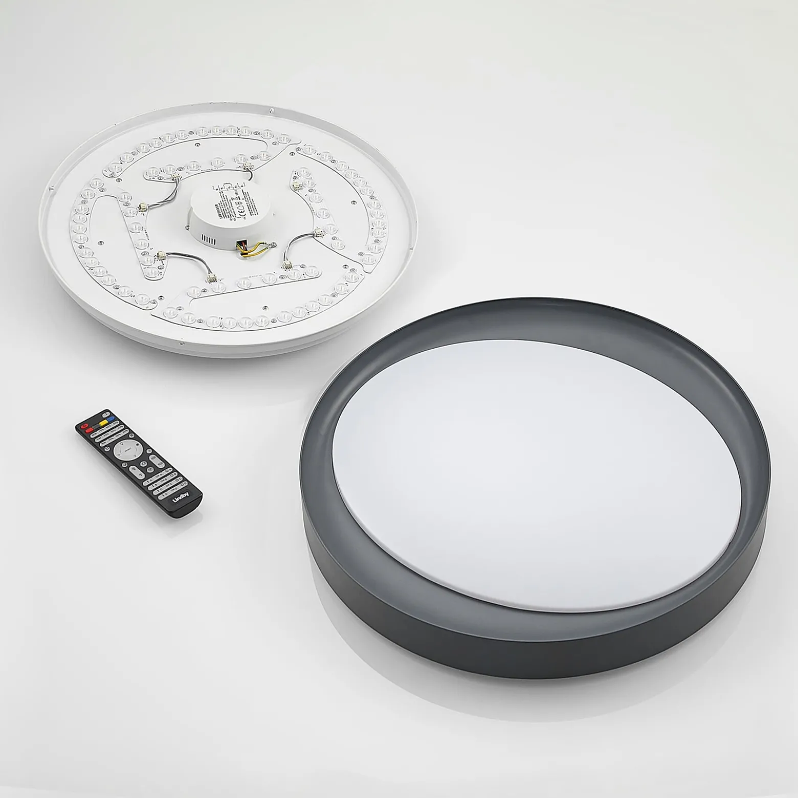Lindby Alyano-LED-kattovalaisin RGB CCT, himmennys
