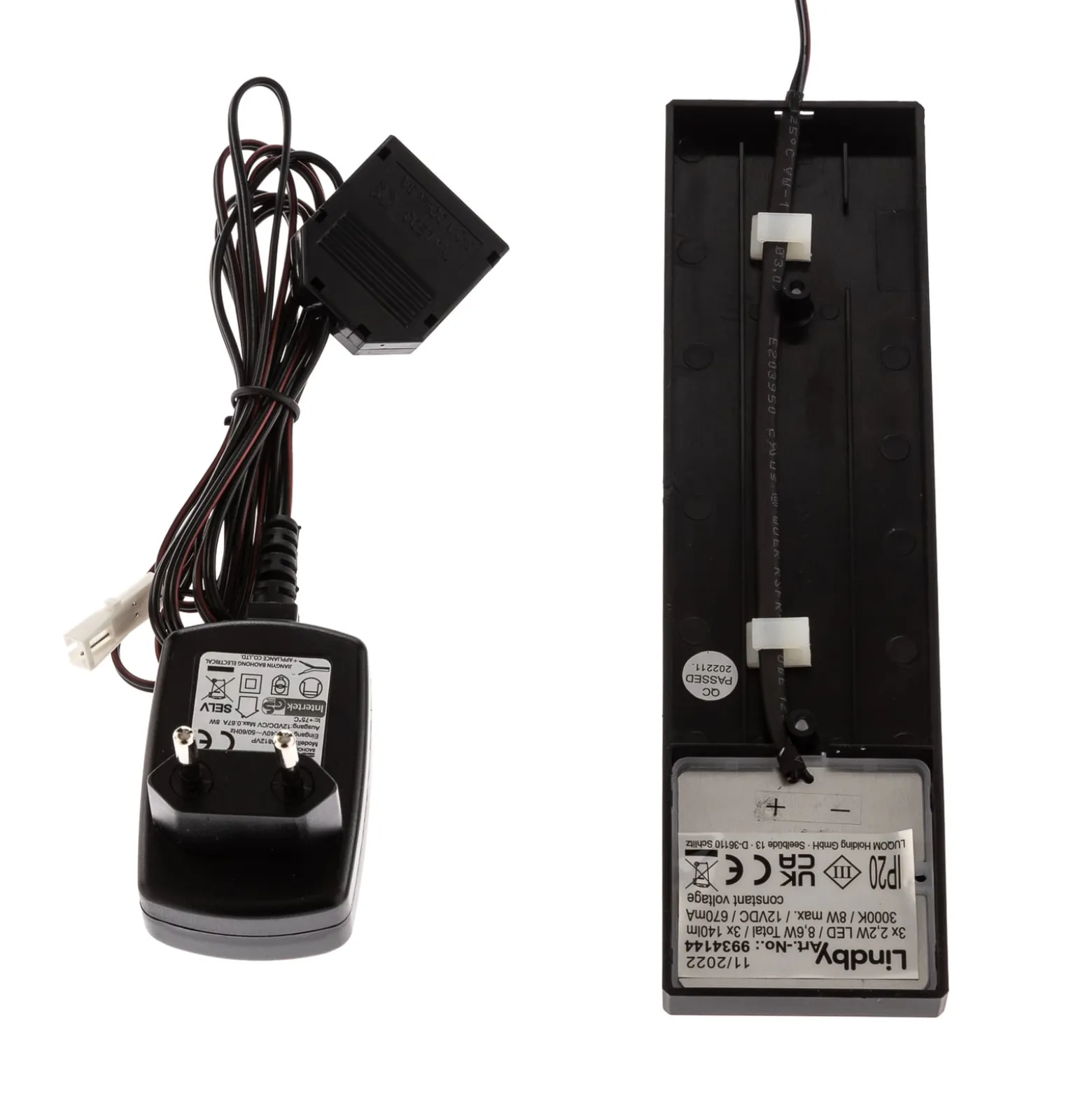 Lindby Amaryll LED-kaapinvalaisin, 3 kpl, musta
