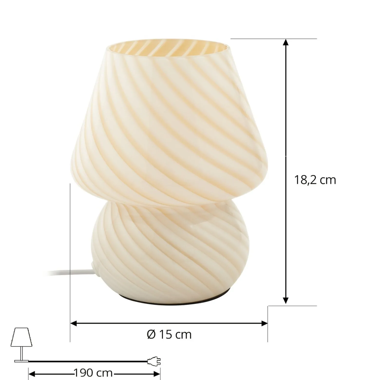 Lindby Andriana pöytävalaisin, keltainen/valkoinen, lasia, Ø 15 cm