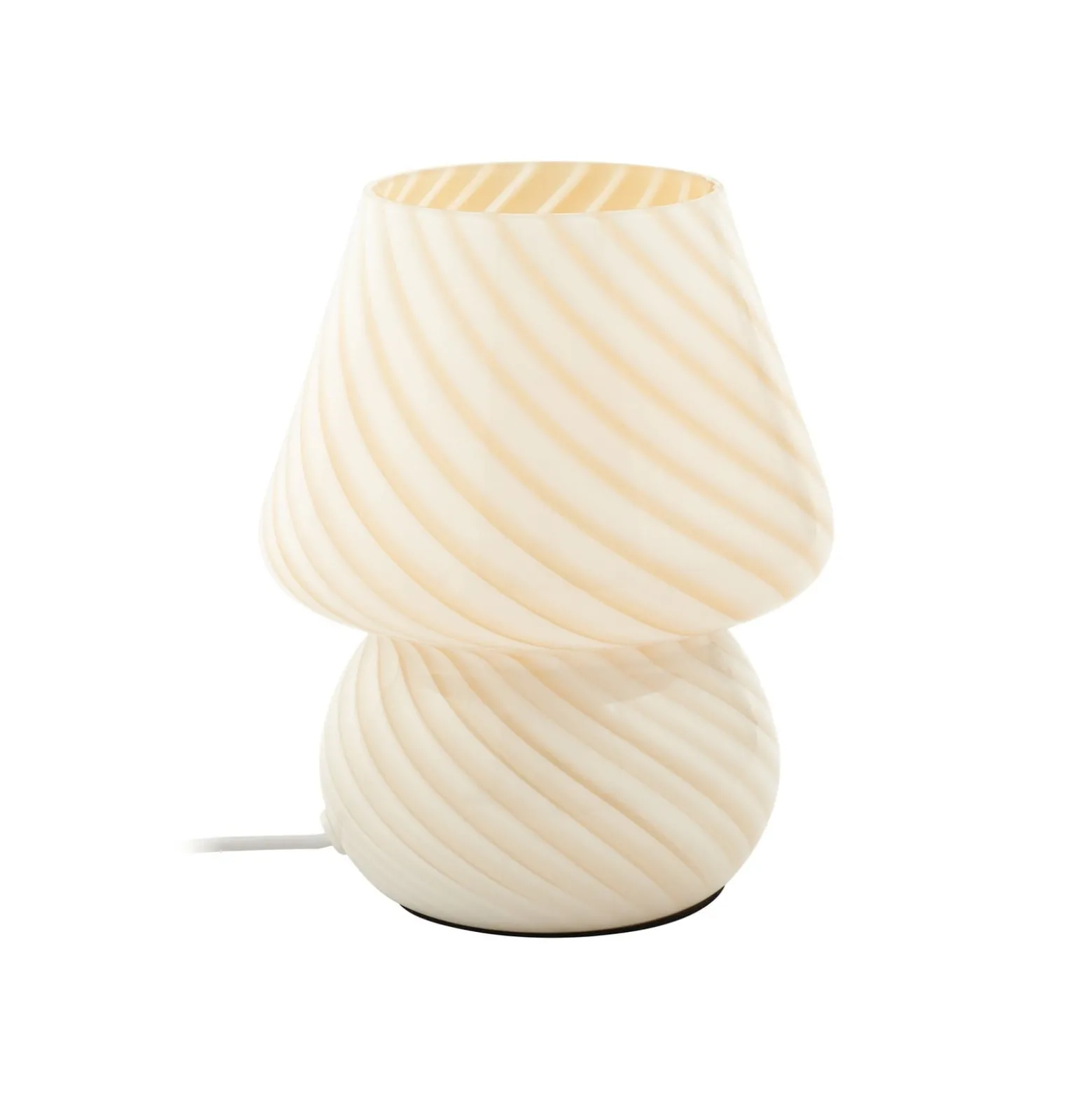 Lindby Andriana pöytävalaisin, keltainen/valkoinen, lasia, Ø 15 cm