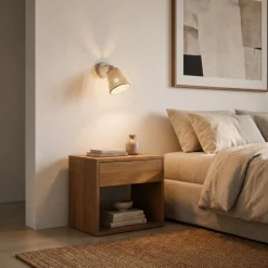 Lindby Anuva -seinäkohdevalaisin, beige, paperia, 1-lamppuinen, E14