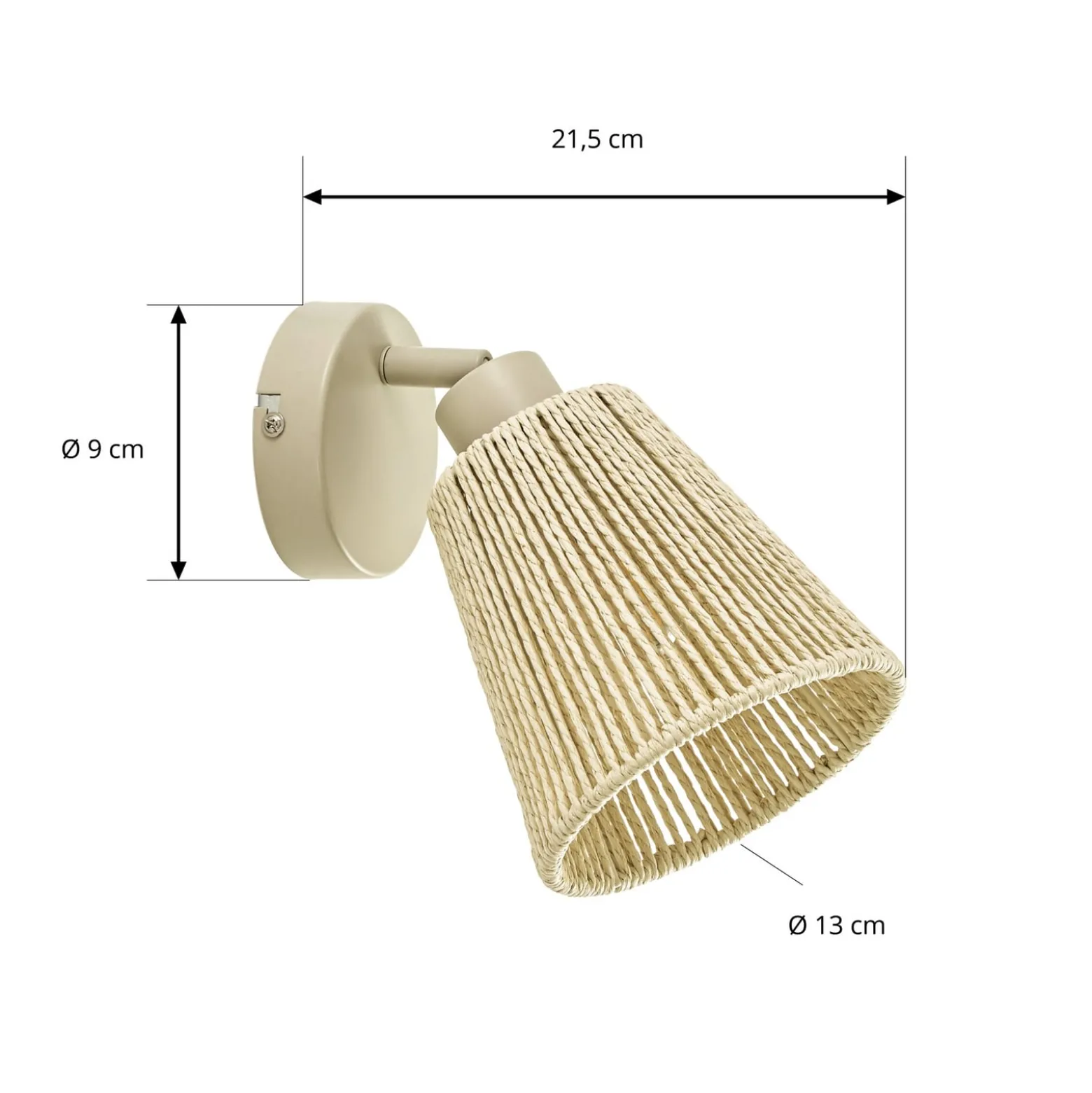 Lindby Anuva -seinäkohdevalaisin, beige, paperia, 1-lamppuinen, E14