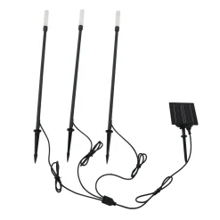 Lindby aurinkokäyttöinen LED-valaisin Balian, 3 kpl, musta, alumiini, 3000K