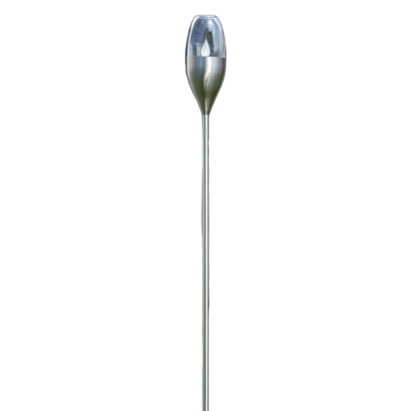Lindby aurinkokäyttöinen LED-valaisin Jari, korkeus 122 cm, ruostumaton teräs,