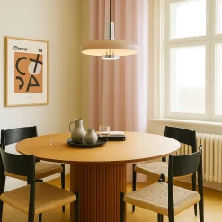 Lindby Branford -riippuvalaisin, retro, Ø 35 cm, beige, metalli