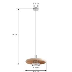 Lindby Branford -riippuvalaisin, retro, Ø 35 cm, beige, metalli
