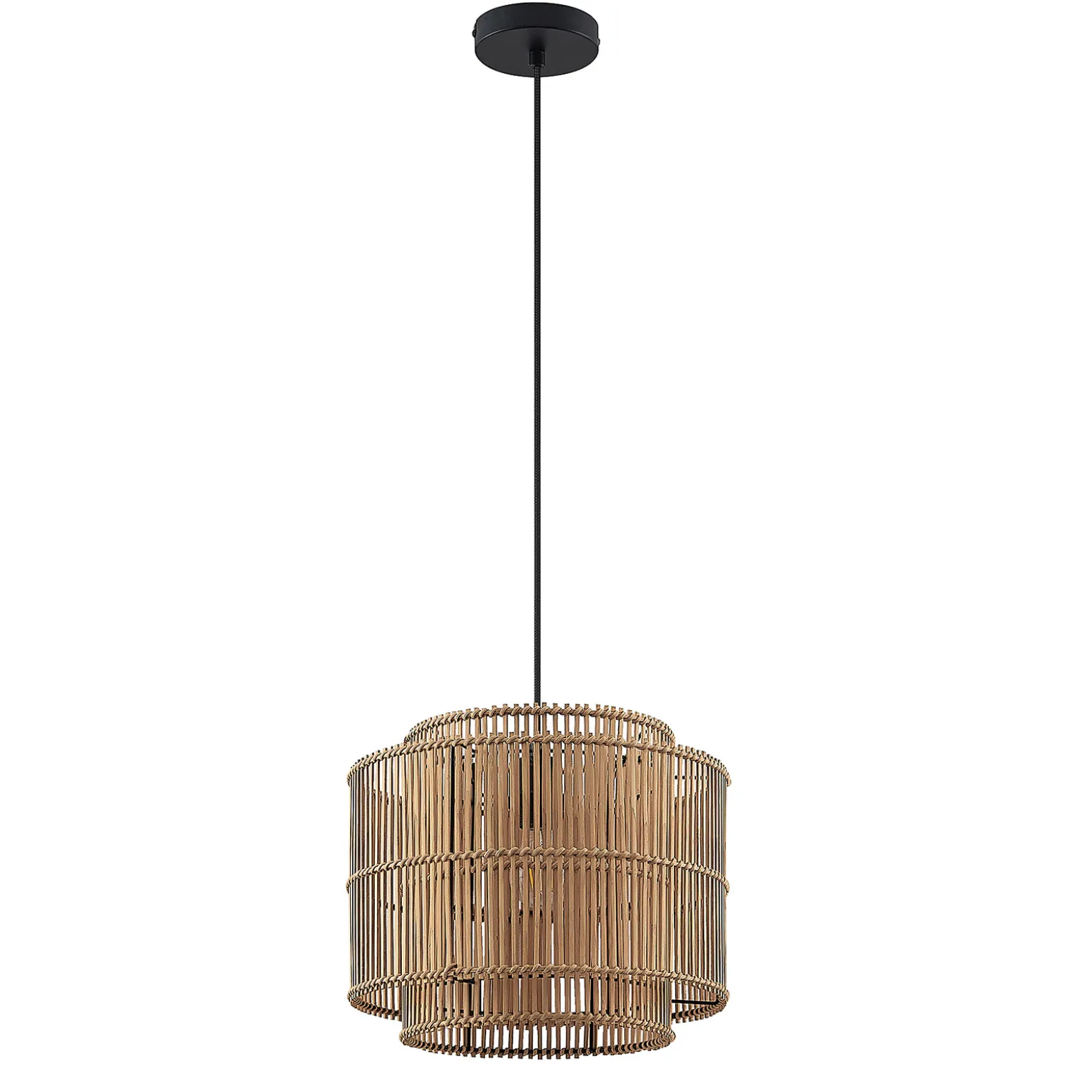 Lindby Bridga riippuvalaisin, Ø 35 cm, musta, bambu