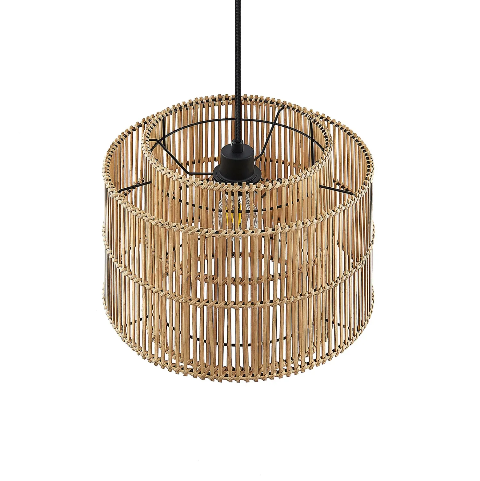 Lindby Bridga riippuvalaisin, Ø 35 cm, musta, bambu