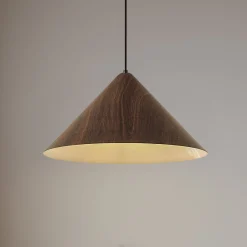 Lindby Clarine-riippuvalaisin, pähkinäpuu, Ø 50 cm, metalli