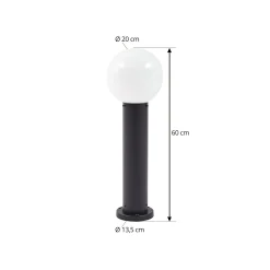 Lindby Dangan-pollarivalaisin, musta/valkoinen, korkeus 60 cm, lasi