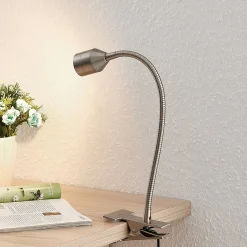 Lindby Djamila LED-puristinvalaisin, nikkeli satinoitu