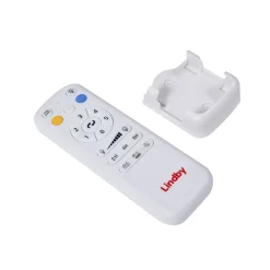 Lindby Enon LED-kattotuuletin, valkoinen/puunvärinen, DC, hiljainen
