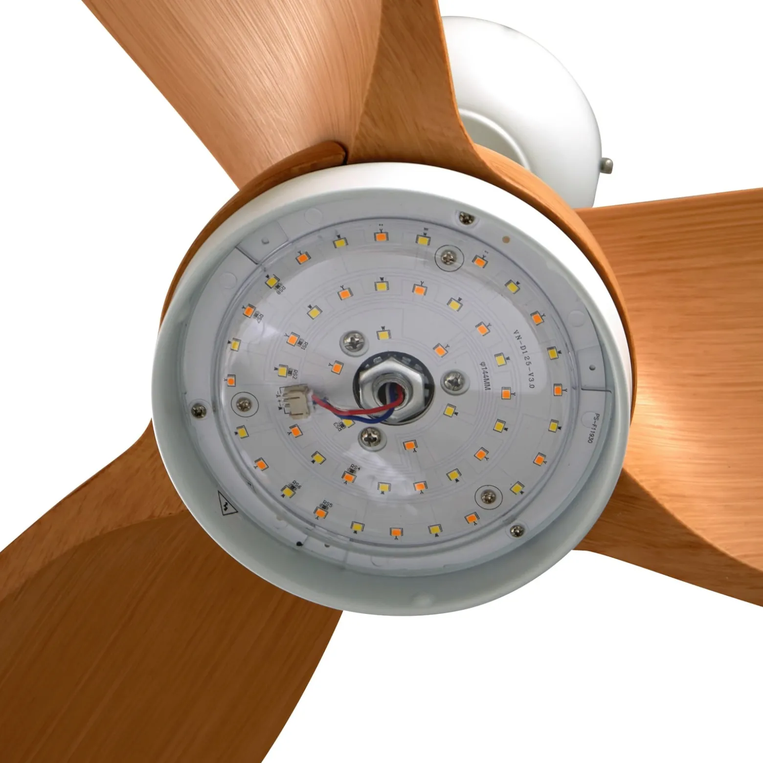 Lindby Enon LED-kattotuuletin, valkoinen/puunvärinen, DC, hiljainen