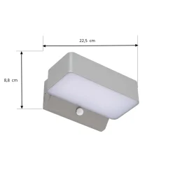 Lindby Fando LED-ulkoseinävalaisin, mattahopea, liiketunnistin, IP44