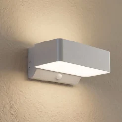 Lindby Fando LED-ulkoseinävalaisin, mattahopea, liiketunnistin, IP44
