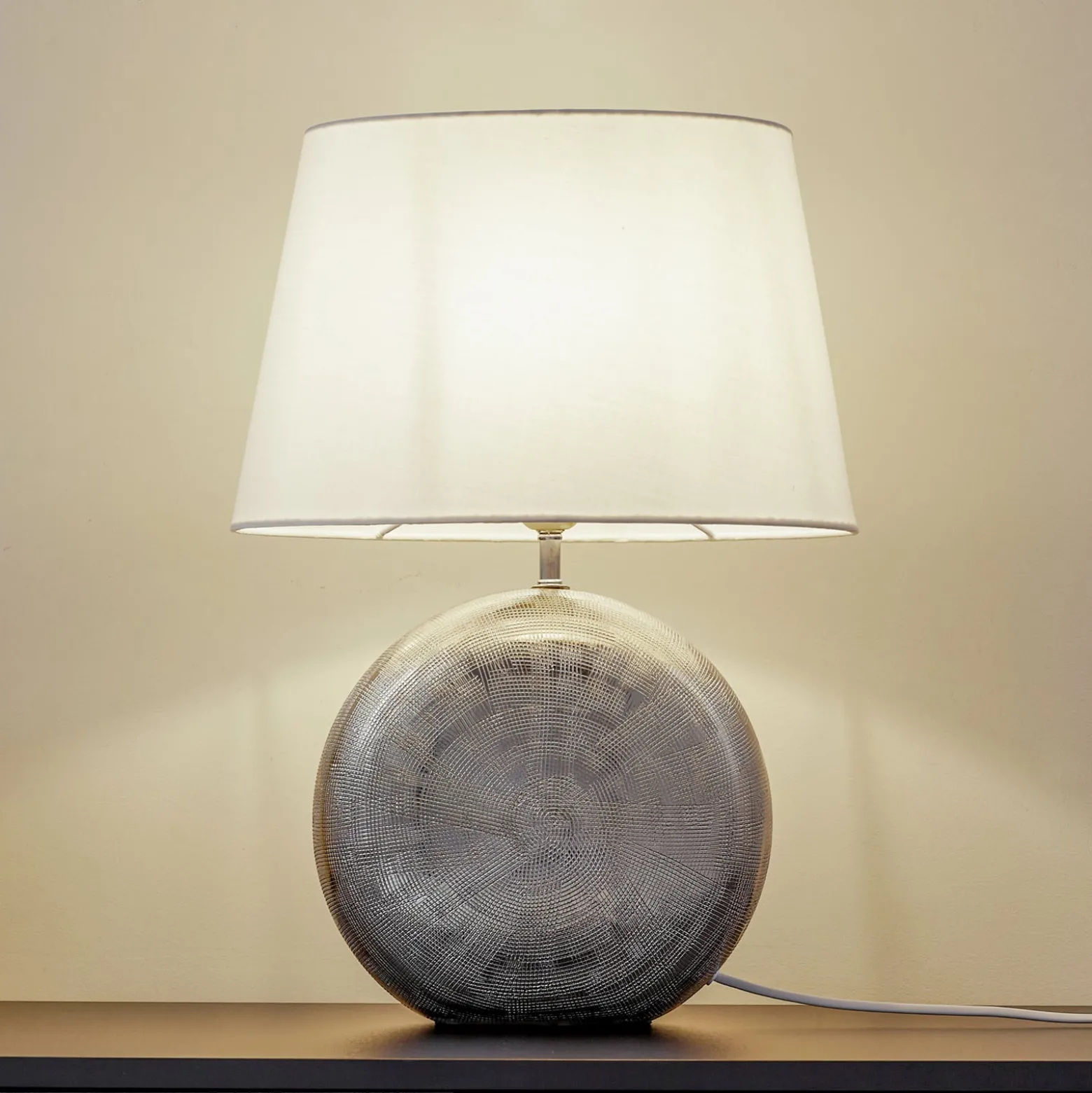 Lindby Florentino pöytävalaisin, 49 cm, keramiikka, tekstiili