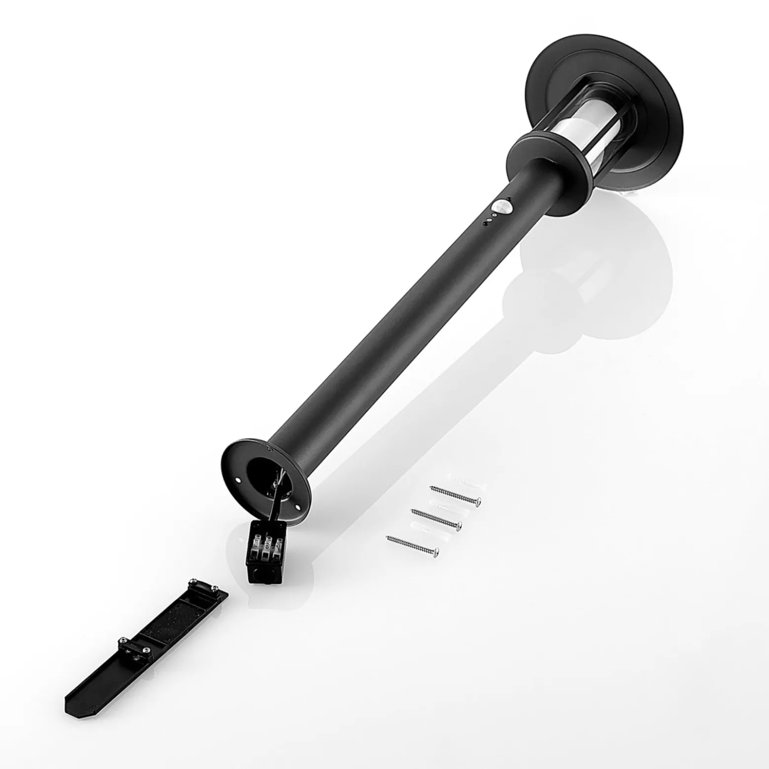 Lindby Gregory LED-seinävalaisin, 76cm, anturi, tummanharmaa, IP44