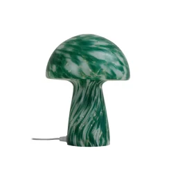 Lindby Hubi pöytävalaisin, vihreä, lasia, Ø 22 cm, sienen muotoinen