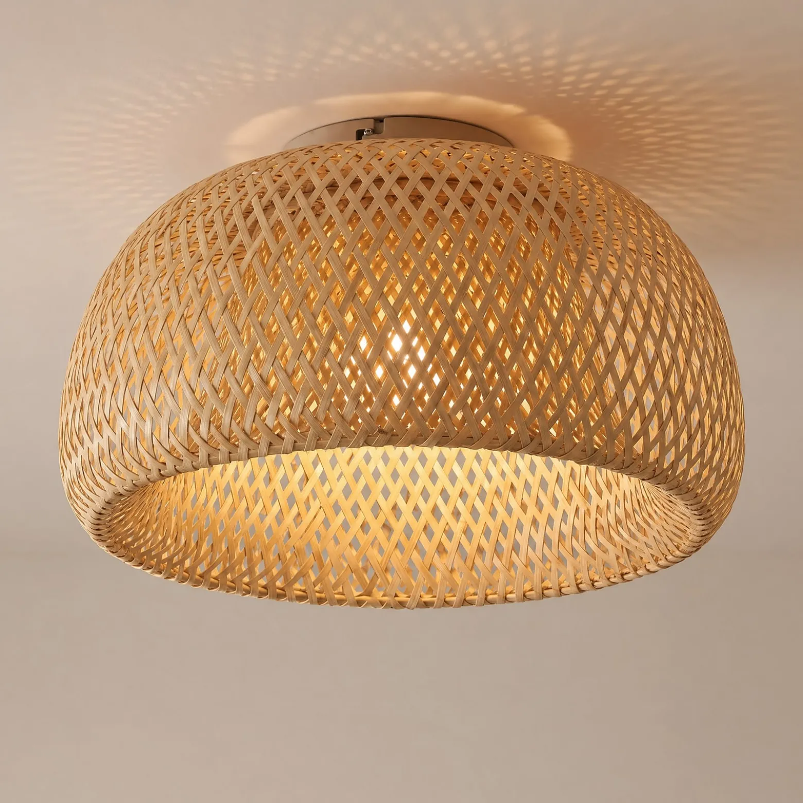 Lindby Jadwiga -kattovalaisin, halkaisija 45 cm, bambu, E27