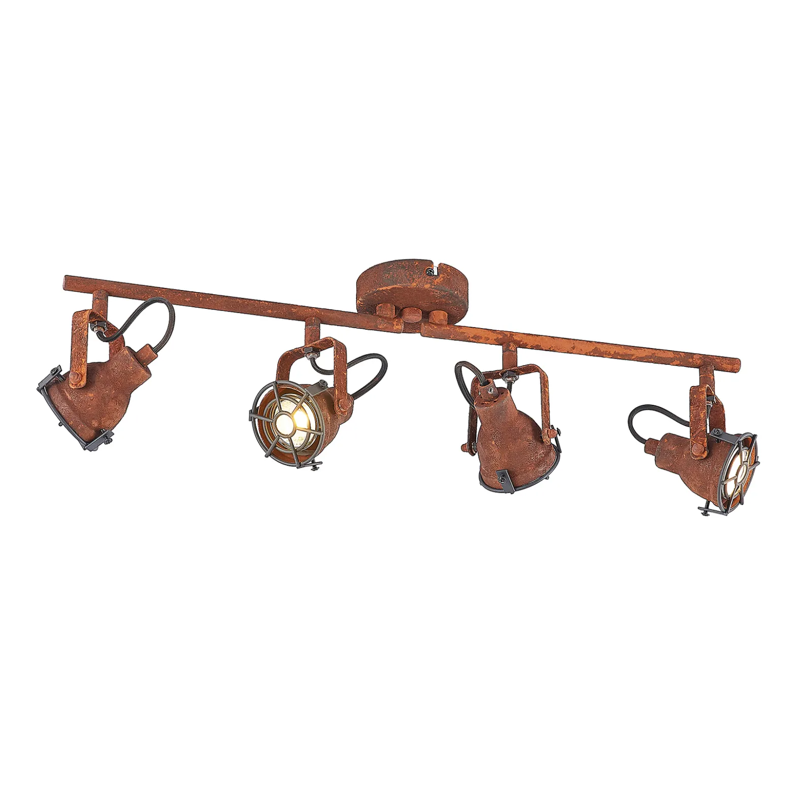 Lindby kattopilkku Scabra, 63 cm, ruosteenruskea, 4-valaisin, metallia