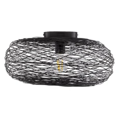 Lindby kattovalaisin Kaviya, musta, Ø 40 cm, rautaa, E27