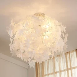 Lindby kattovalaisin Maple, Ø 70 cm, kromi, valkoinen, tekstiili