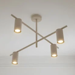 Lindby kattovalaisin Marilou, beige, 4-valo, Ø 70 cm