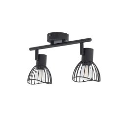 Lindby kattovalaisin Piena, musta, 2-valo, metalli, 39cm