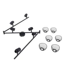 Lindby kattovalaisin Piena, musta, 6-valo, metalli, 150cm