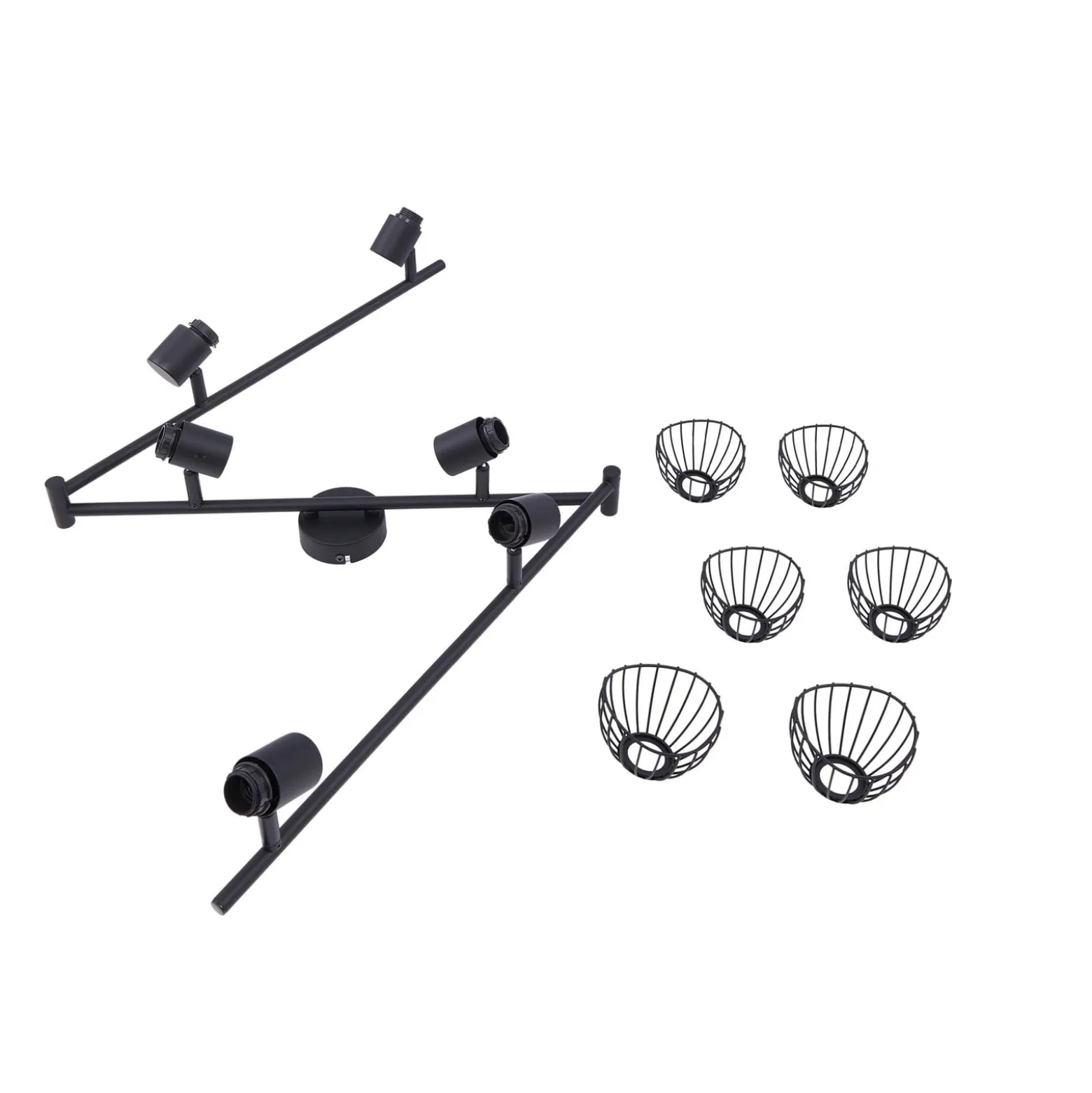 Lindby kattovalaisin Piena, musta, 6-valo, metalli, 150cm