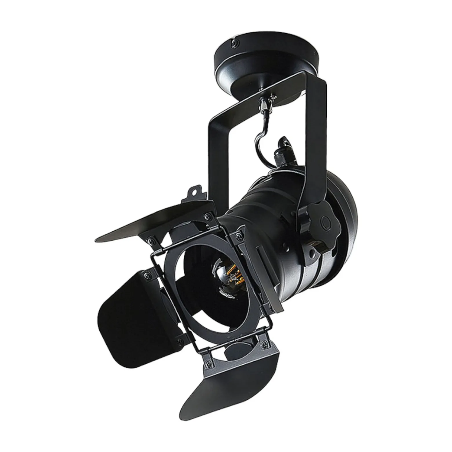 Lindby kattovalaisin Tilen, 1-valo, musta, metallia, 38cm