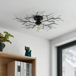 Lindby kattovalaisin Vetki, Ø 60 cm, musta, 1-valo, metallia