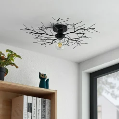 Lindby kattovalaisin Vetki, Ø 60 cm, musta, 1-valo, metallia