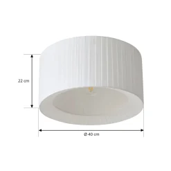 Lindby kattovalaisin Virelle, valkoinen, tekstiili, Ø 40 cm, E27