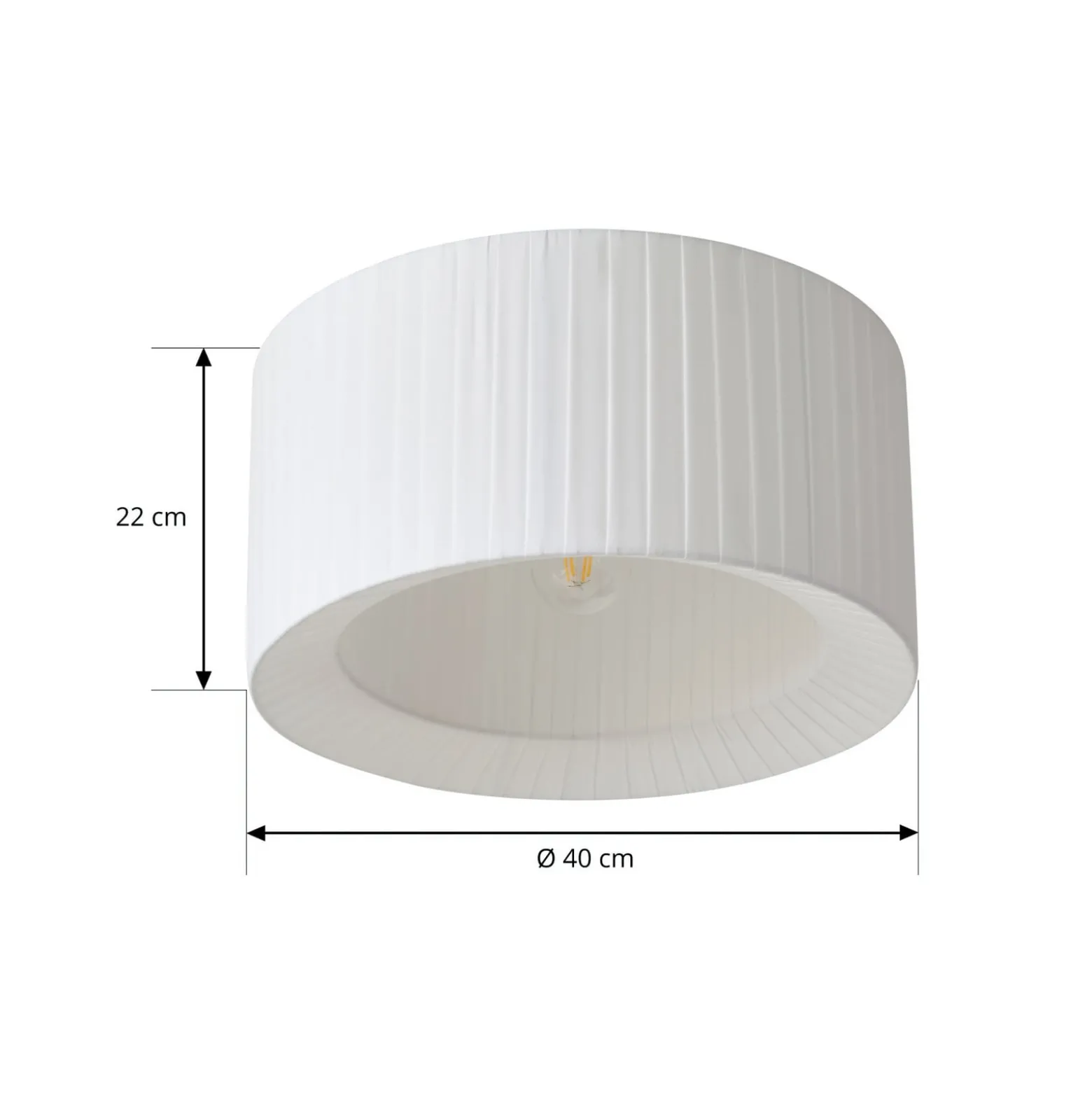 Lindby kattovalaisin Virelle, valkoinen, tekstiili, Ø 40 cm, E27