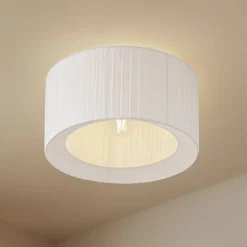 Lindby kattovalaisin Virelle, valkoinen, tekstiili, Ø 40 cm, E27