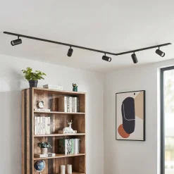 Lindby-kiskojärjestelmä Linaro, halkaisija 7 cm, 5-lamppuinen, LED, musta, CCT
